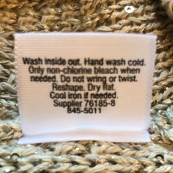 St. John's Bay Long Sparkly Pullover Sweater Tan Large - Picture 4 of 5